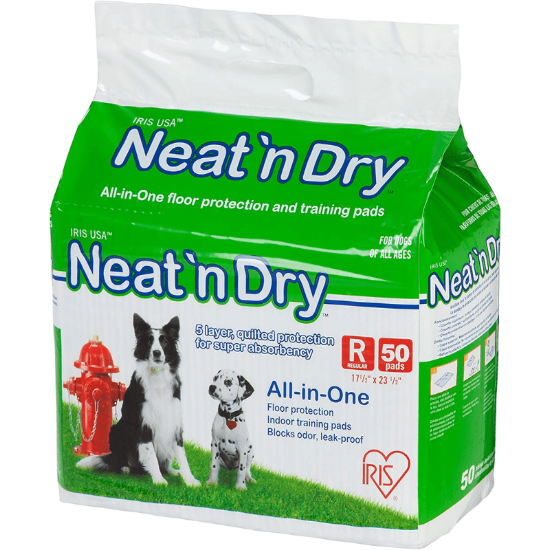 IRIS Neat ‘n Dry Premium Pet Training Pads, Regular, 17.5″ x 23.5″, 50 Count