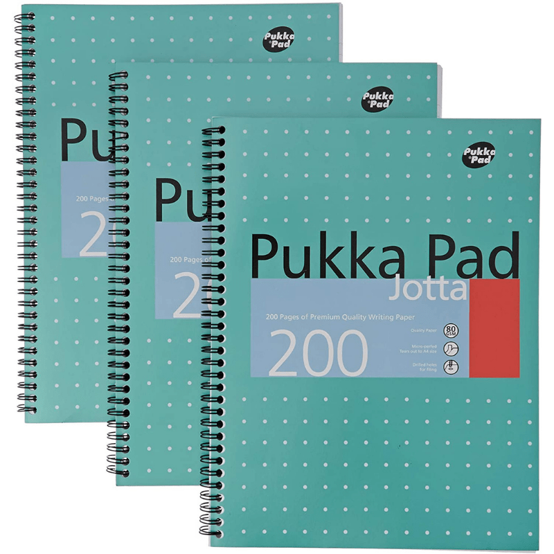 Pukka Pads A4 Metallic Jotta Wirebound Notebook (Pack of 3), White