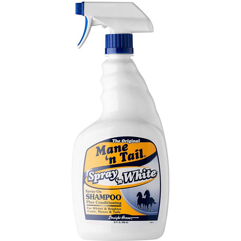 Mane ‘n Tail Spray ‘n White Spray On Shampoo Plus Conditioning 32 Ounce Blue Toning Shampoo