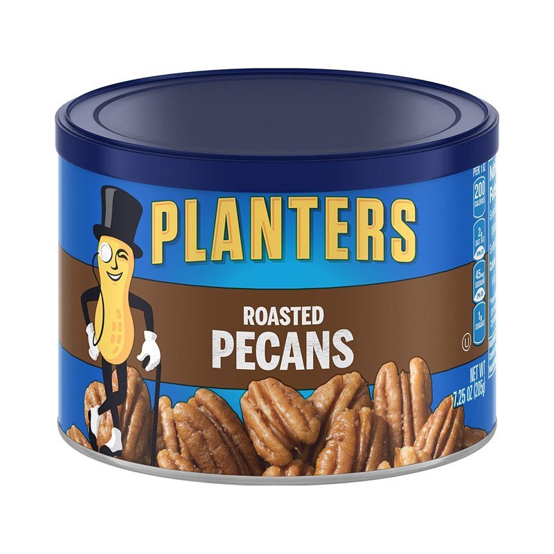 PLANTERS Roasted Pecans, 7.25 oz. Resealable Canister – Salted Pecans – Snacks for Adults – Kids Snacks – Vegan Snacks, Kosher