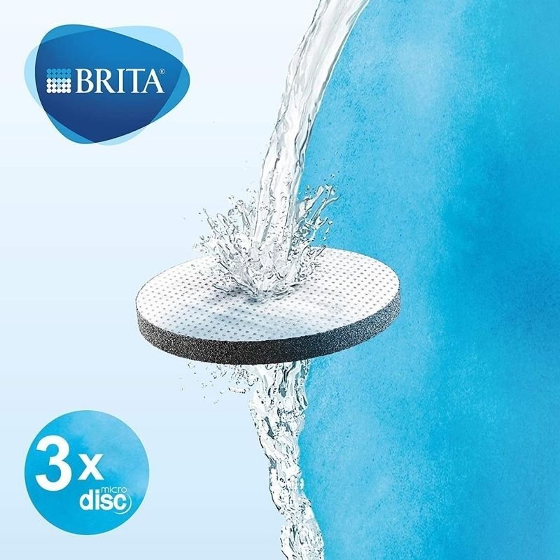 BRITA Microdisc Replacement Filters Compatible with BRITA Water Filter Bottles, Helps with The Reduction of Chlorine, Pack of 3