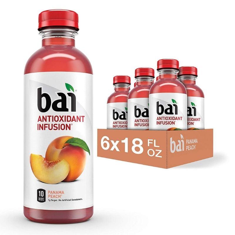 Bai Flavored Water, Panama Peach, Antioxidant Infused Drinks, 18 Fluid Ounce Bottles, 6 Count