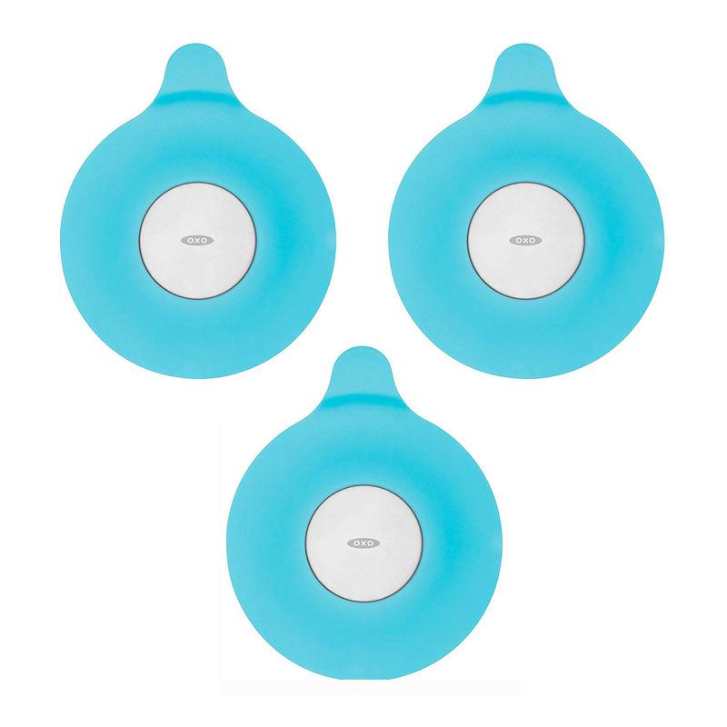 OXO Tot Silicone Tub Drain Stopper- Aqua (Set of 3)