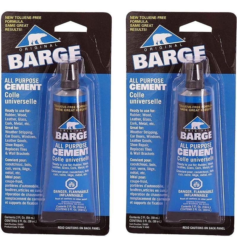 Barge All-Purpose TF Cement Rubber, Leather, Wood, Glass, Metal Glue 2 oz (Тwо Расk)