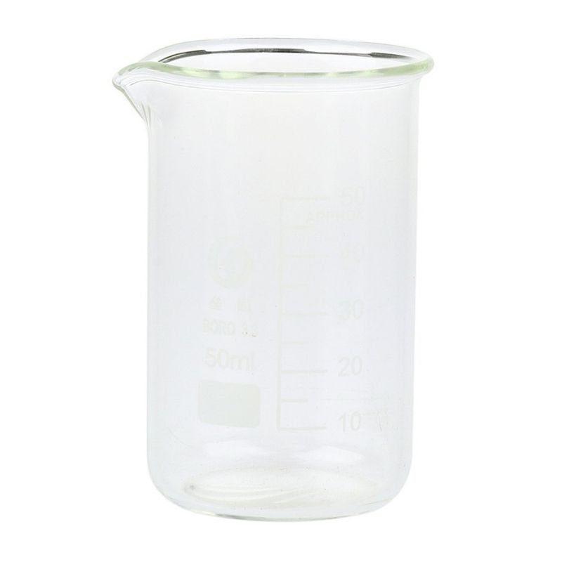 50ml Glass Beaker Chemistry Laboratory Borosilicate Glass Measuring Cylinder